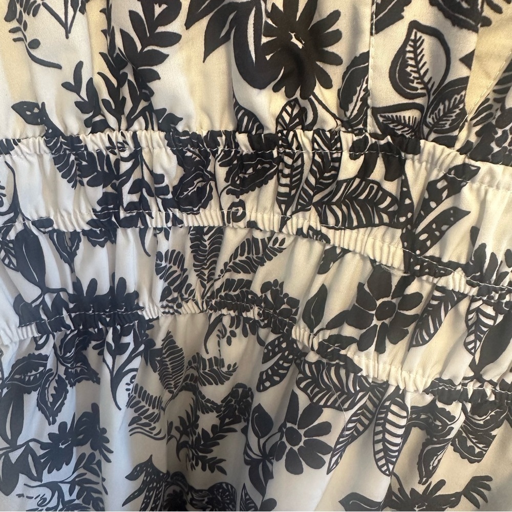 AUREUM White Blue Floral Midi Dress Size Medium - Picture 4 of 7